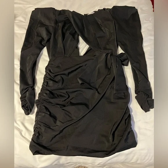 For Love And Lemons | Dresses | For Love Lemons Black Cut Out Mini Dress  With Shoulder Pads | Poshmark